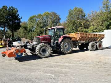 Tracteur CASE IH PUMA + BALAYEUSE ET BENNE d'occasion