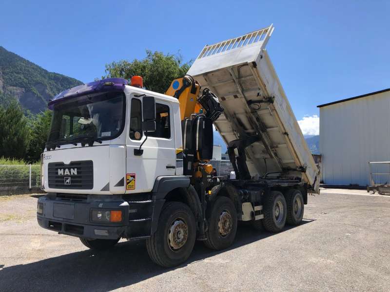 Camion Benne Man Grue F2000 D occasion Camions Bennes D occasion camion-benne-man-grue-f2000-d-occasion-camions-bennes-d-occasion